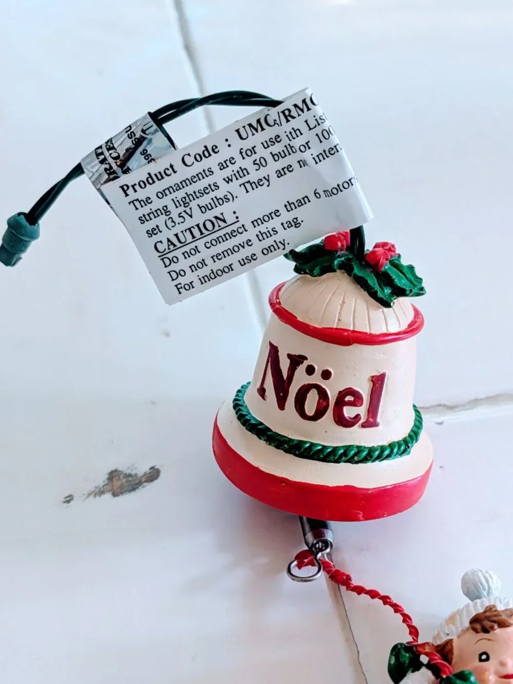 VTG 1995 Ornaments in Motion Christmas Ornament Elf Noel Bell Enchanted Workshop